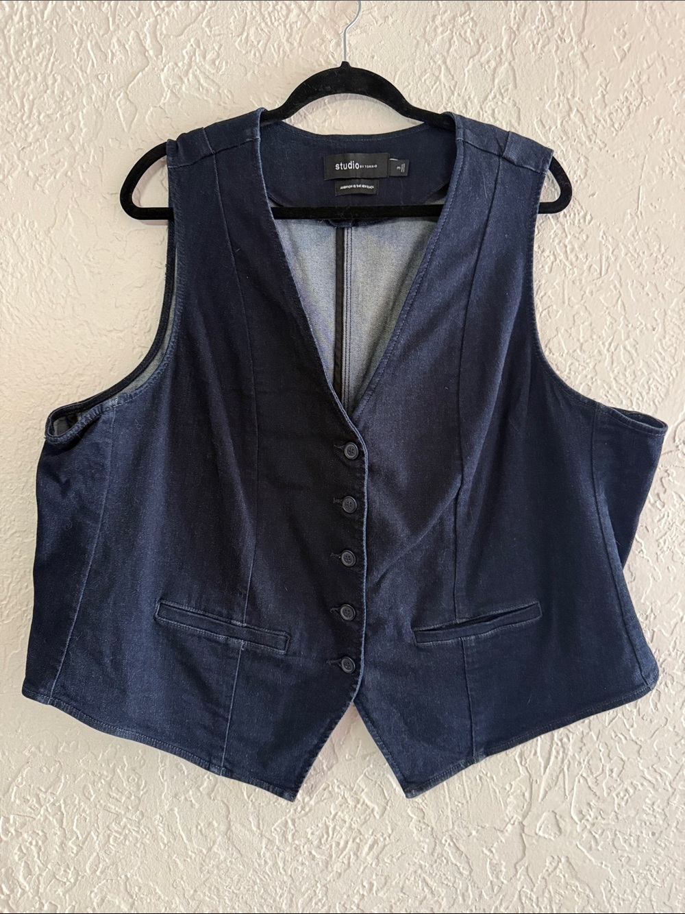 torrid Dark Navy Button-Up Tailored Vest